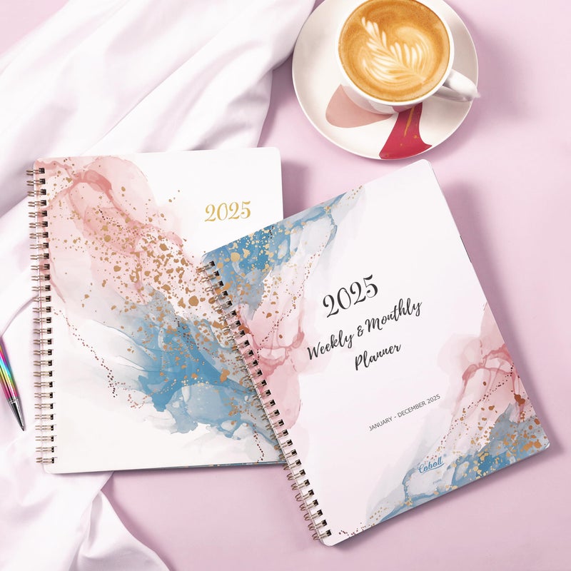 Coboll Planner 2025-2025 Planner Weekly and Monthly from Jan. 2025 to Dec.2025, 8 "" x 9.8 "", 2025 Planner with Flexible Cover, Large Daily Blocks - Image 2